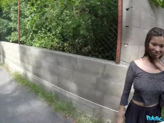 Public Agent - Lost Asian tourist with lovely tits and little hairy pussy fucked under a bridge screenshot number 1