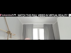 Solo horny Monika plays naked on the couch with a dildo in VR.