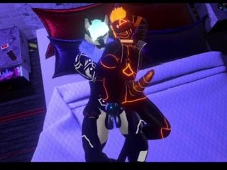 Synth Cock Sleeve Takes Cyberwolf Dick