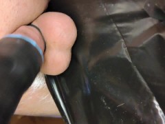 Wrapped up and cumming on a mirror