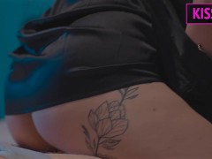 Step mom helps to cum step son with rides on dick and moans in missionary before eats cum from ass