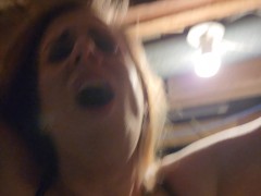 Bored cheating housewife DOMINATES cock while husbands away and gets creampied in pussy  POV cumshot