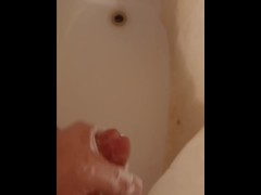 Cumming in shower so gf don't catch me. OF "urrealbday"