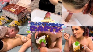 Birthday cake with an unusual cream