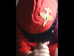Office fancy dress party dumpster blows colleagues cock