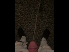 Pissing outside with my pretty cock