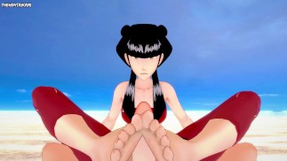 Mai from Avatar Gives You A Footjob At The Beach Hentai POV