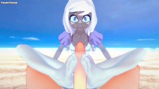 Emily from Hazbin Hotel Gives You A Footjob At The Beach Hentai POV