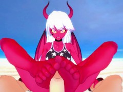Verosika Mayday from Helluva Boss Gives You A Footjob At The Beach Hentai POV