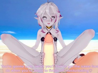 Брайар из League of Legends вам ногами на пляже хентай POV