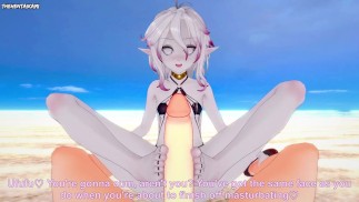 Брайар из League of Legends вам ногами на пляже хентай POV