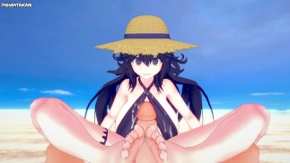Hex Maniac from Pokemon Gives You A Footjob At The Beach Hentai POV