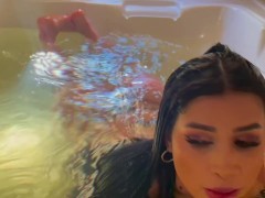 Having a hot bath