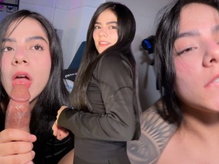18 Year old White Girl Deep Throats me and I end up Fucking that Tight Pink Pussy