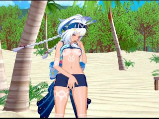 Mualani Beach Masturbation (Genshin Hentai)