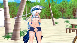 Mualani beach masturbation (Genshin hentai)