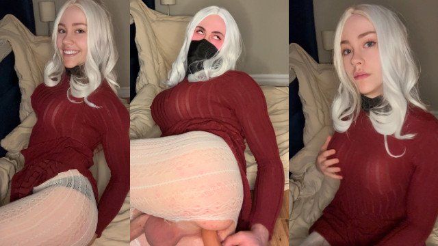 Petite Teen Femboy riding cock slowly
