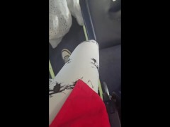 Exhibitionist Almasol at the airport and fingers herself in the airplane toilets