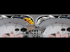 VIRTUAL PORN - Bess Breast Learns How To Play Drums & Playing With A Dick At the Same Time