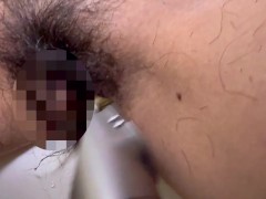 妻の陰毛処理を手伝う　剛毛　熟女　剃毛