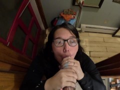 helping stepbrother paint the bathroom and my face with his huge cumshot