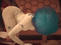 Cyberpunk Robot Doggy Style Threesome