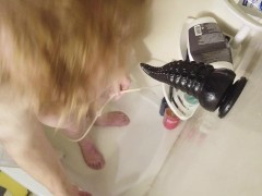 Orally Curious Sissy Submissive Sucks Bad Dragon Sex Toy HD POV Hot! Must See