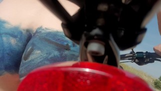 Not perfect body art. Walking naked on the beach