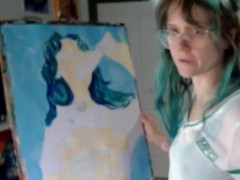 A very naughty self portrait painting