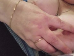 Playing with my big tits