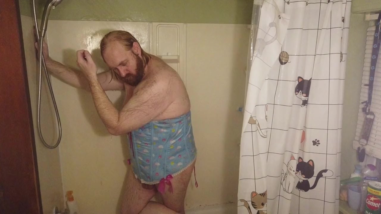 ABDL Adult Baby Diaper Lover Little Submissive Sissy Soaks Carebear Corset  Getting Ready for Work HD