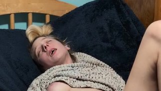 Reaction clip of just my head and tits while I masturbate off camera