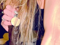 Young MILF Long Nails & Big Tits Ravin Titty Fucking Monster BBC Until Cums All Over Her Tits