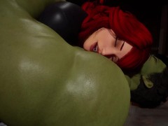 Hulk Smashes Black Widow + Anal