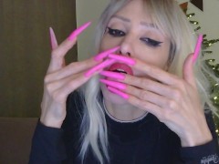 Barbie pink nails_i mised your betayful long nails. want to lick  EN