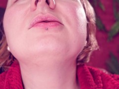 ASMR: eating jelly teddybears candies. Chewing. Mouth Close-up.