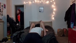 Female orgasm on tongue eating pussy