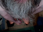 Top Down Perspective Showing my Sexy Chest, Legs, Beard and Cock.