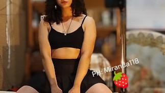 🖤⛓️ Little Trans Bitch wearing a skirt touching her dick girl Until cum all over | Trans Girl 🏳️‍⚧
