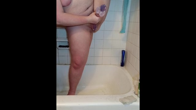 Making a mess with my huge dildo! Tight ftm pussy gets pounded and squirts!