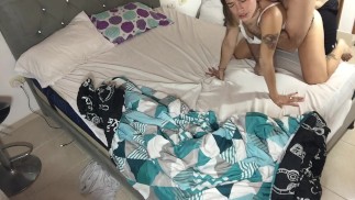 I fuck my girlfriend's ass on all fours and she asks me to cum inside