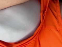 Driving to the gym and pre-cumming in my roommates DIRTY WHITE PANTIES!