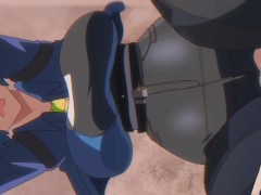 Sexy policewoman and her big cock in her ass