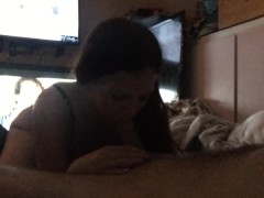 Cheating slut sucks my dick after being a bad girl