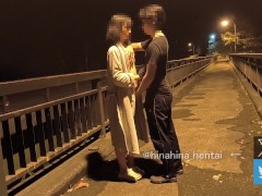 【野外露出】車がびゅんびゅん通るから夜でも恥ずかしい💦　でも野外で全裸は気持ちいい♪ - Screenshot 3 of 16 - 変態