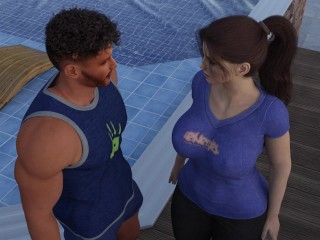 Приятель муженька наносит визит. Жена развлекает его в ожидании мужа