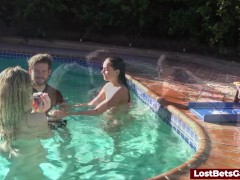 Strip Pop A shot in the swimming turns hardcore