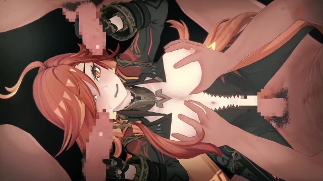 【原神】マーヴィカが複数人に乳揉まれ攻められる3Dエロアニメーション。(まーびかpart2。Genshin Mavuika gangbang.玛薇卡群交)