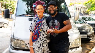 curvy Granny in glasses picked up for deep anal fucking