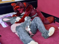 murrsuit bunny gets fucked by strap on and cums in chastity like a slut (Murrsuit Porn)